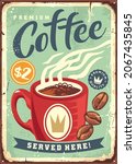 cafe bar retro sign design with ... | Shutterstock .eps vector #2067435845
