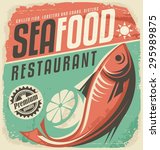Retro Seafood Restaurant Poster....