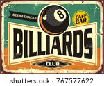 Retro Billiards Sign Design...