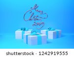 merry christmas 2019 lettering... | Shutterstock . vector #1242919555