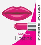bright ruby lipstick. label for ... | Shutterstock .eps vector #292816835