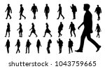 vector collection of walking... | Shutterstock .eps vector #1043759665