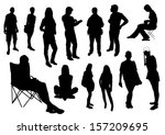 people silhouettes | Shutterstock .eps vector #157209695