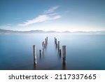 Wooden Pier Remains And Lake At ...