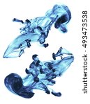 Small photo of blue jetstream ink in water on a white background