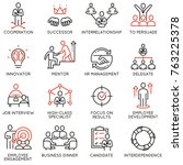 vector set of linear icons... | Shutterstock .eps vector #763225378