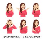 set of different emotions young ... | Shutterstock .eps vector #1537035905