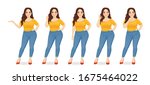 young happy beautiful plus size ... | Shutterstock .eps vector #1675464022