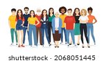multiethnic multicultural group ... | Shutterstock .eps vector #2068051445
