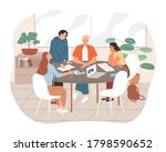 group of students studying... | Shutterstock .eps vector #1798590652