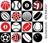 Generic Game Ball Icons On A...