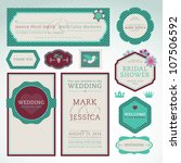 set of wedding invitation cards | Shutterstock .eps vector #107506592