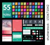 set of flat design icons ... | Shutterstock .eps vector #153671042
