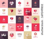 big set of icons for valentines ... | Shutterstock .eps vector #169249832