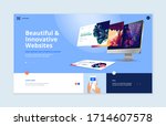 website template design. modern ... | Shutterstock .eps vector #1714607578