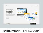 website template design. modern ... | Shutterstock .eps vector #1714629985