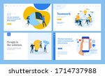 set of flat design web page... | Shutterstock .eps vector #1714737988