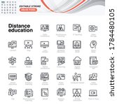 Thin Line Icons Set Of Distance ...