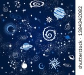 space galaxy constellation... | Shutterstock .eps vector #1384342082