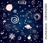 space galaxy constellation... | Shutterstock .eps vector #1384342085