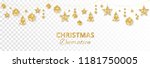 christmas golden decoration... | Shutterstock .eps vector #1181750005