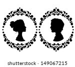 profiles of man and woman in... | Shutterstock .eps vector #149067215