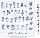 Set Of Decorative Flowers For...
