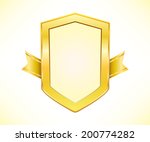 golden shield with ribbon | Shutterstock .eps vector #200774282