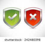 shield set with check marks | Shutterstock .eps vector #242480398