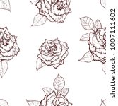 vintage rose. hand drawn vector ... | Shutterstock .eps vector #1007111602