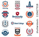 set of university and college... | Shutterstock . vector #110627318