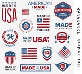 set of various made in the usa... | Shutterstock .eps vector #125929568