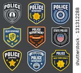 set of police law enforcement... | Shutterstock .eps vector #131312288