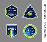 set of space mission patch... | Shutterstock .eps vector #585435368