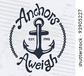 vintage style nautical anchor... | Shutterstock .eps vector #93905227