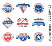 set of various made in the usa... | Shutterstock .eps vector #322389428