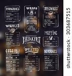 breakfast menu. white drawing... | Shutterstock .eps vector #303687515