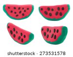 Set of piece of red water melon ...