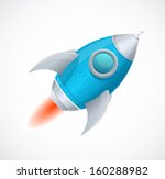 cartoon retro iron spaceship... | Shutterstock .eps vector #160288982