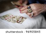 Hands Of An Old Fortuneteller.