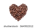 Coffee Beans In Heart Shape...