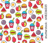 pop art american fastfood... | Shutterstock .eps vector #648236035