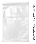 Small photo of transparent plastic zipper bag isolated on white background