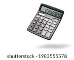 Black calculator isolated on...