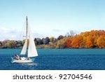 Canadian Sailboat In The Autumn