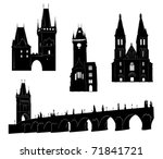 silhouettes of famous buildings ... | Shutterstock .eps vector #71841721