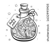 bottle with magic calming... | Shutterstock .eps vector #1632995905