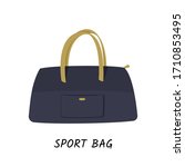 Dark Blue Sport Bag. Vector...