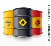 some metal barrels for oil ... | Shutterstock .eps vector #481984945