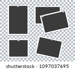 realistic photo frame placed on ... | Shutterstock . vector #1097037695